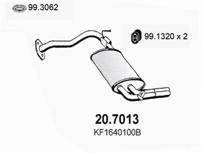 ASSO 20.7013 Глушитель выхлопных газов  для MAZDA 323 F V (BA) 2.0 24V