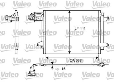 VALEO 817806 Радіатор кондиціонера для VW (Фольксваген_)