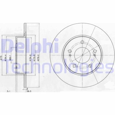 Тормозной диск DELPHI BG3904 для INFINITI I30