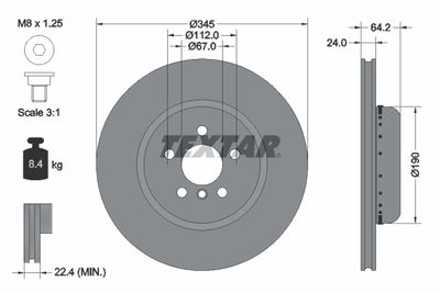 Тормозной диск TEXTAR 92288625 для BMW X7