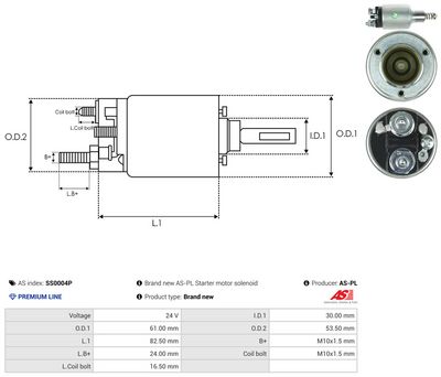 SOLENOID ELECTROMOTOR AS-PL SS0004P 3