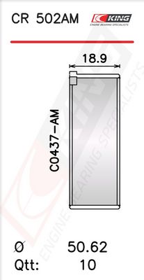 Черупка на биелен лагер KING CR 502AM0.5
