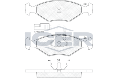 Комплект тормозных колодок, дисковый тормоз ICER 140927 для FIAT DUNA