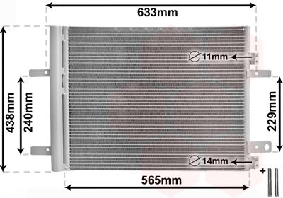 VAN WEZEL 40015700 Радиатор кондиционера  для PEUGEOT PARTNER (Пежо Партнер)