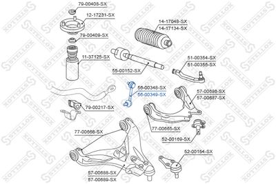 Тяга / стойка, стабилизатор STELLOX 56-00349-SX для MITSUBISHI PAJERO