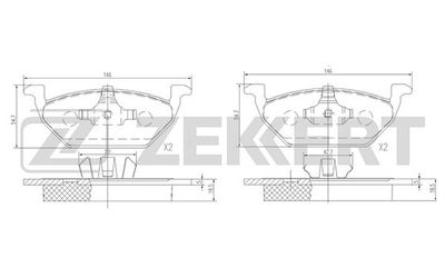 ZEKKERT BS-1136 Тормозные колодки и сигнализаторы  для SKODA CITIGO (Шкода Китиго)