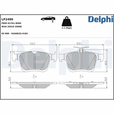 Brake Pad Set, disc brake LP2490