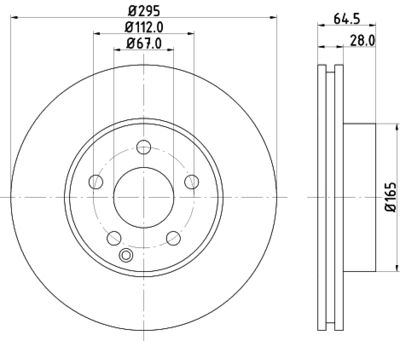 Тормозной диск HELLA 8DD 355 114-201 для MERCEDES-BENZ SLC