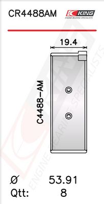 Черупка на биелен лагер KING CR4488AM 040