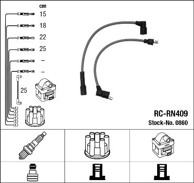 Комплект проводов зажигания NGK 0860 для RELIANT KITTEN