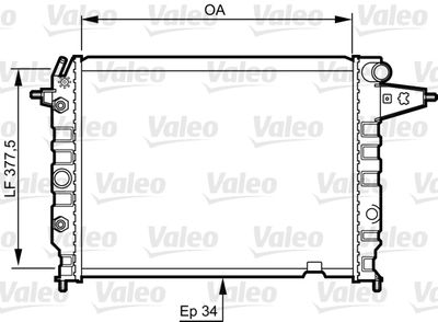 VALEO 730395 Радіатор охолодження двигуна для OPEL (Опель)