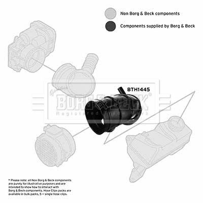 Intake Hose, air filter Borg & Beck BTH1445