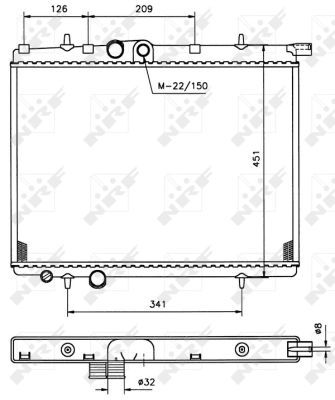 Radiator, engine cooling 509525