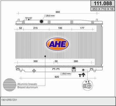 AHE 111.088 Крышка радиатора  для HONDA CITY (Хонда Кит)
