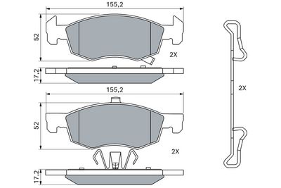 Bremsbelagsatz, Scheibenbremse