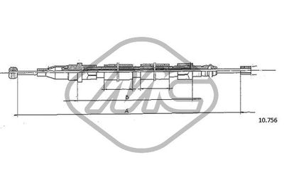 Тросик, cтояночный тормоз Metalcaucho 80554 для AUDI 200