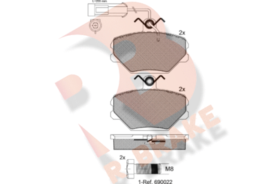 Комплект тормозных колодок, дисковый тормоз R BRAKE RB0729-700 для FIAT TIPO