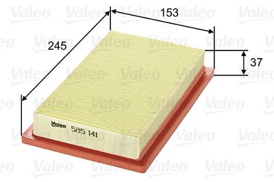 Воздушный фильтр VALEO 585141 для FIAT UNO