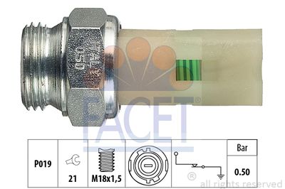 FACET 7.0075 Датчик давления масла для RENAULT EXPRESS