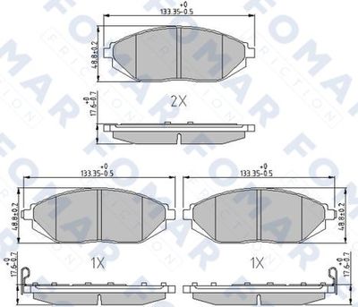 Комплект тормозных колодок, дисковый тормоз FOMAR Friction FO 242281 для CHEVROLET SPARK