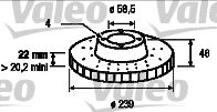 Тормозной диск VALEO 186102 для ALFA ROMEO 33