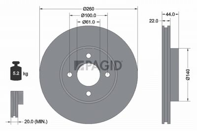 спирачен диск PAGID 55399NC