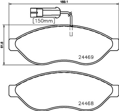 Комплект тормозных колодок, дисковый тормоз 8DB 355 020-661