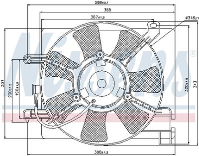 NISSENS 85347 Вентилятор системы охлаждения двигателя  для DAEWOO MATIZ (Деу Матиз)