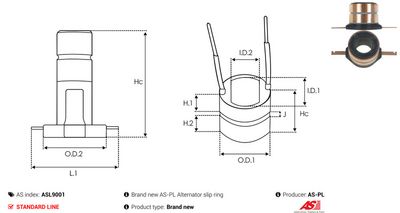 COLECTOR ALTERNATOR AS-PL ASL9001 3