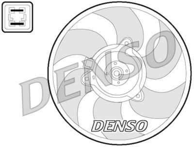 Вентилятор, охлаждение двигателя DENSO DER07008 для CITROËN ZX