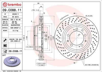 BREMBO Stabdžių diskas