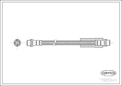 CORTECO 19020443 Тормозной шланг  для AUDI A4 (Ауди А4)