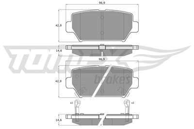 Комплект тормозных колодок, дисковый тормоз TOMEX Brakes TX 60-16 для MITSUBISHI ECLIPSE	CROSS