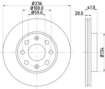 Тормозной диск HELLA 8DD 355 111-341 для CHEVROLET SPARK