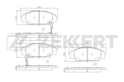 Комплект тормозных колодок, дисковый тормоз ZEKKERT BS-1505 для HONDA S2000