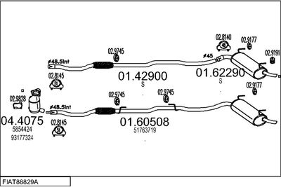 SISTEM DE ESAPAMENT MTS FIAT88829A018092