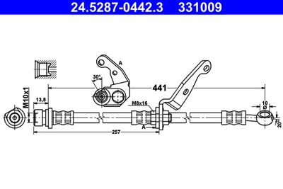 Тормозной шланг ATE 24.5287-0442.3 для HONDA CR-V