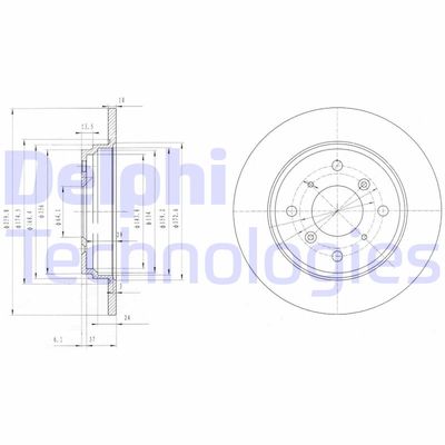 DELPHI BG3062 Тормозные диски  для HONDA ACCORD (Хонда Аккорд)