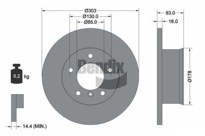 Тормозной диск BENDIX Braking BDS1880 для PUCH G-MODELL