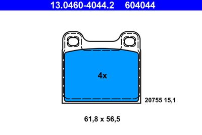 Комплект тормозных колодок, дисковый тормоз ATE 13.0460-4044.2 для VOLVO V70