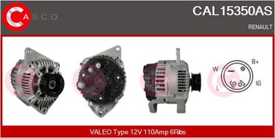 CASCO CAL15350AS Генератор  для RENAULT SAFRANE (Рено Сафране)