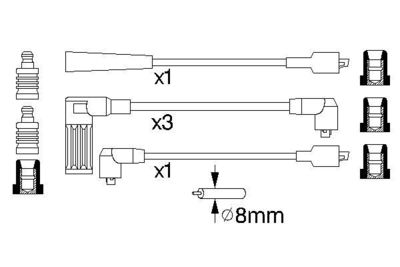 Комплект проводов зажигания BOSCH 0 986 356 737 для FIAT RITMO