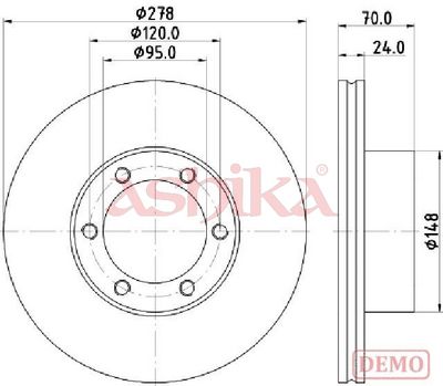 спирачен диск ASHIKA 60-00-0715C