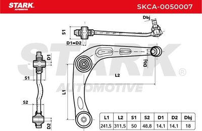 носач, окачване на колелата STARK SKCA-0050007