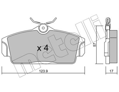 Комплект тормозных колодок, дисковый тормоз 22-0305-0