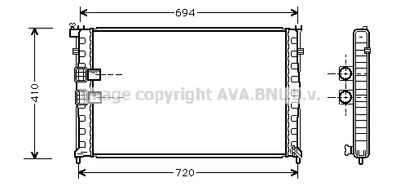 Радиатор, охлаждение двигателя AVA QUALITY COOLING PEA2176 для PEUGEOT 605