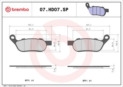Set placute frana BREMBO 07HD07SP