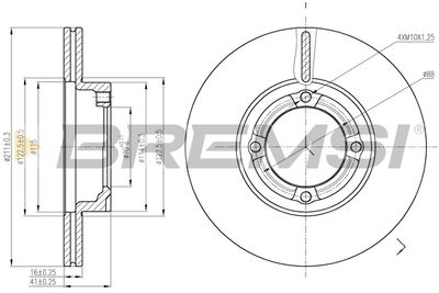 Тормозной диск BREMSI CD6941V для DAIHATSU CUORE