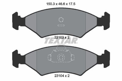 Комплект тормозных колодок, дисковый тормоз TEXTAR 2310301 для FORD COURIER