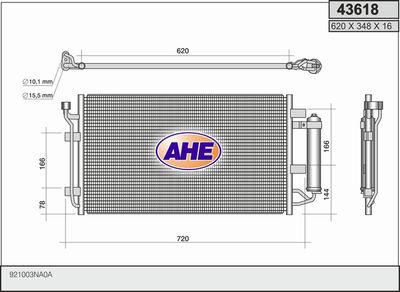 AHE 43618 Радиатор кондиционера  для NISSAN LEAF (Ниссан Леаф)